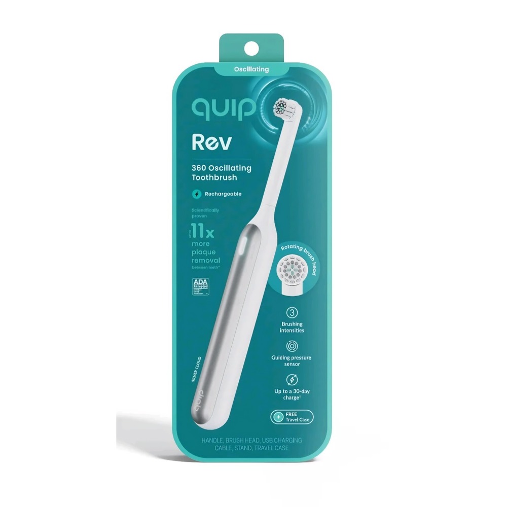 New Quip Rev Oscillating Rechargeable Adult Electric Toothbrush